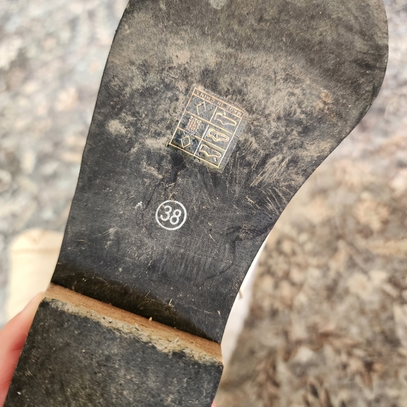 Off white faux leather western embroidered cowgirl boots size 38 - Picture 4 of 7